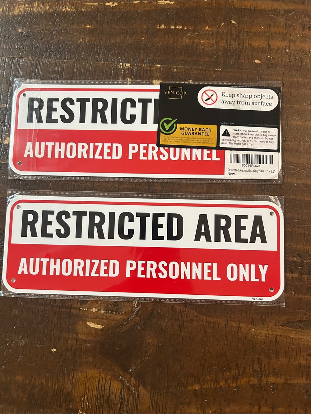 Source Unknown Restricted Area Authorized Personnel Only Sign - Red/White